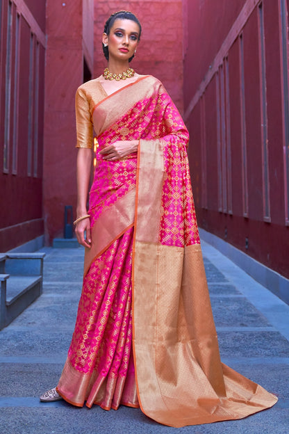 punch hot pink patola saree 3