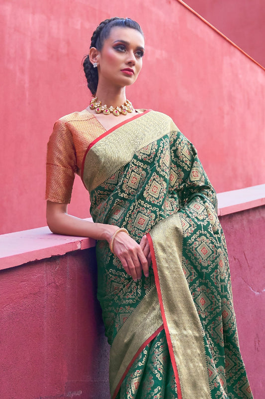 primal green patola saree 1