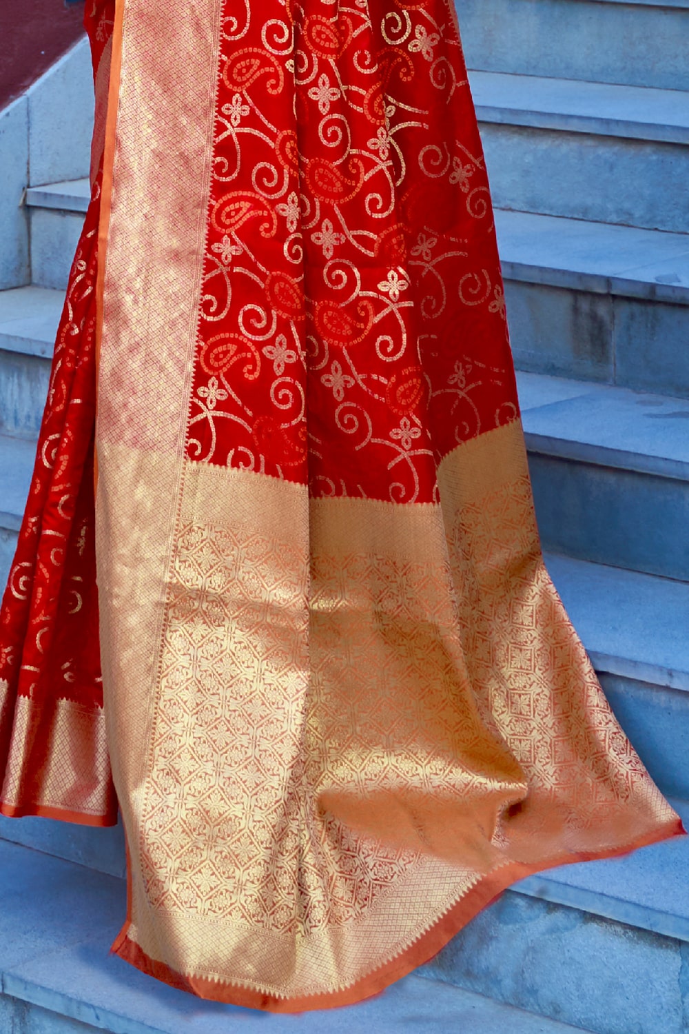 cherry red patola saree 2