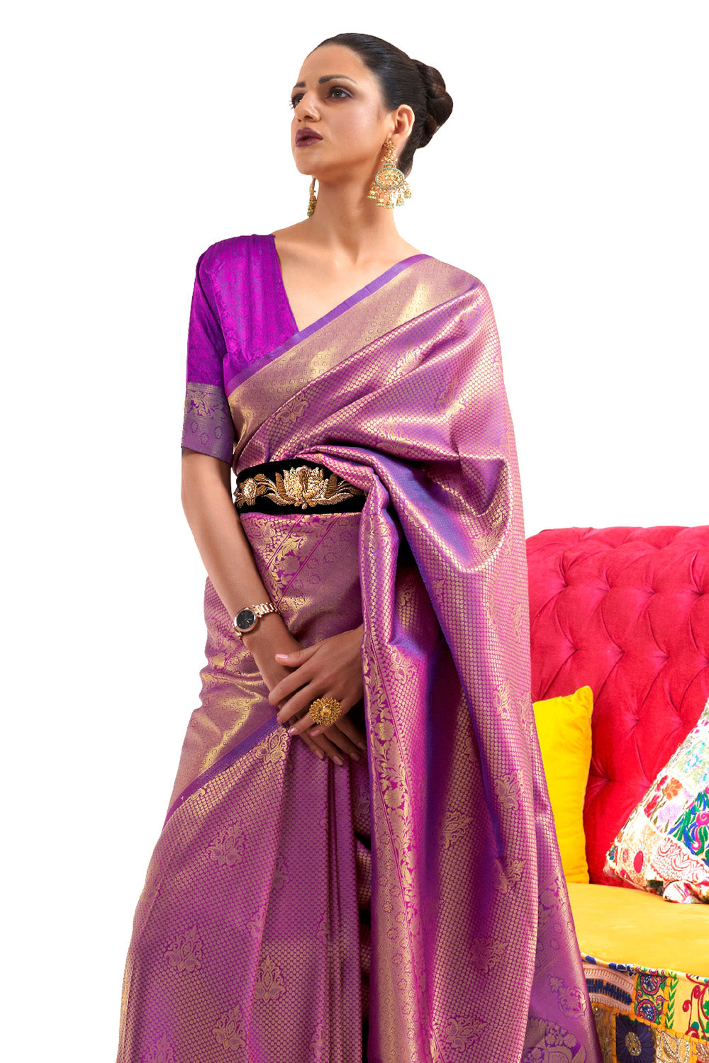 orchid purple kanjivaram saree 1