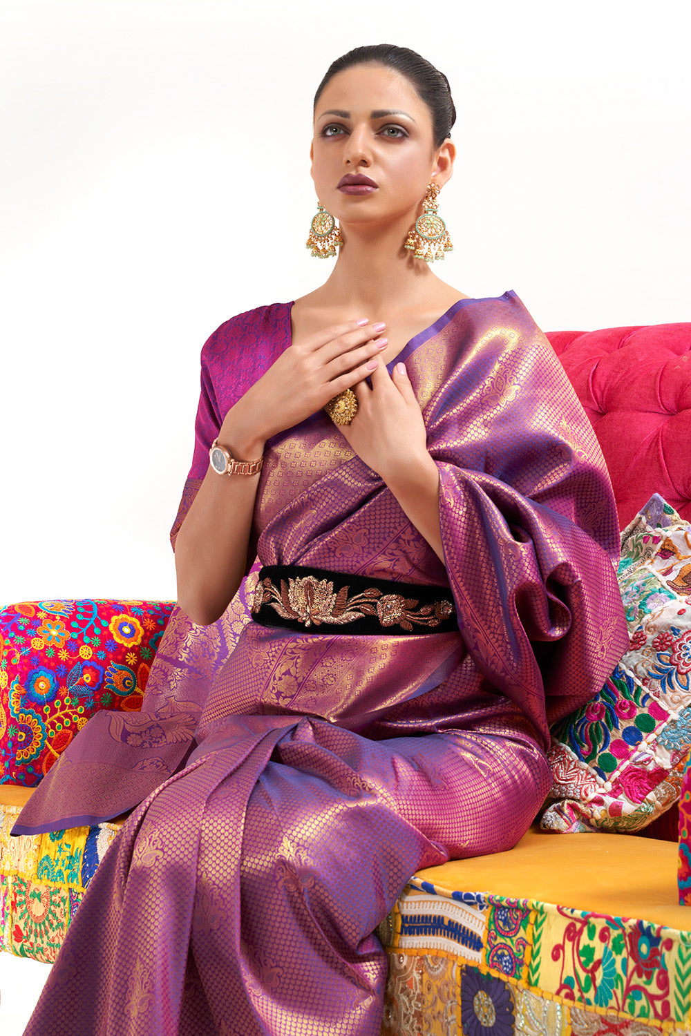 orchid purple kanjivaram saree 4