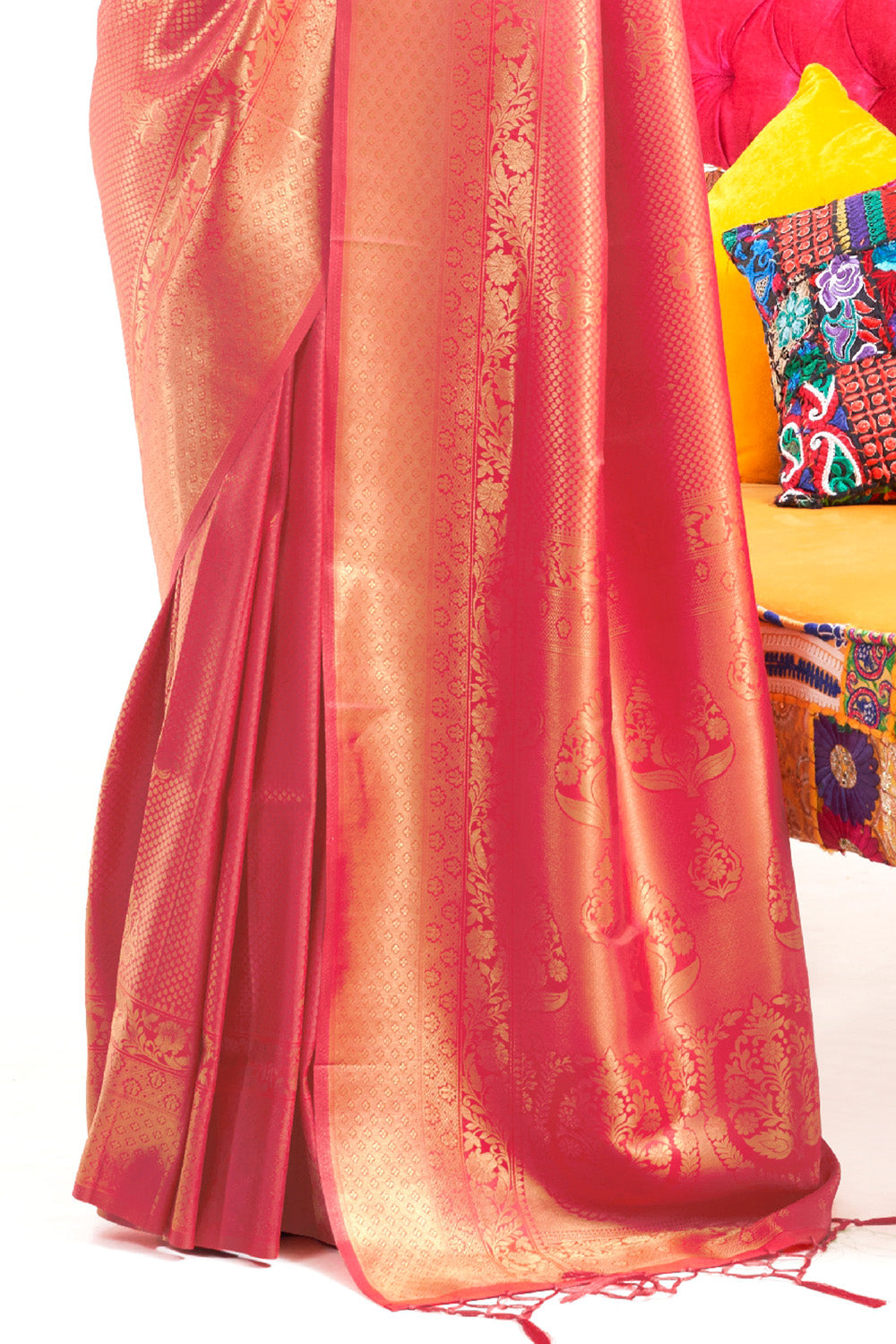 blush red kanjivaram saree 2