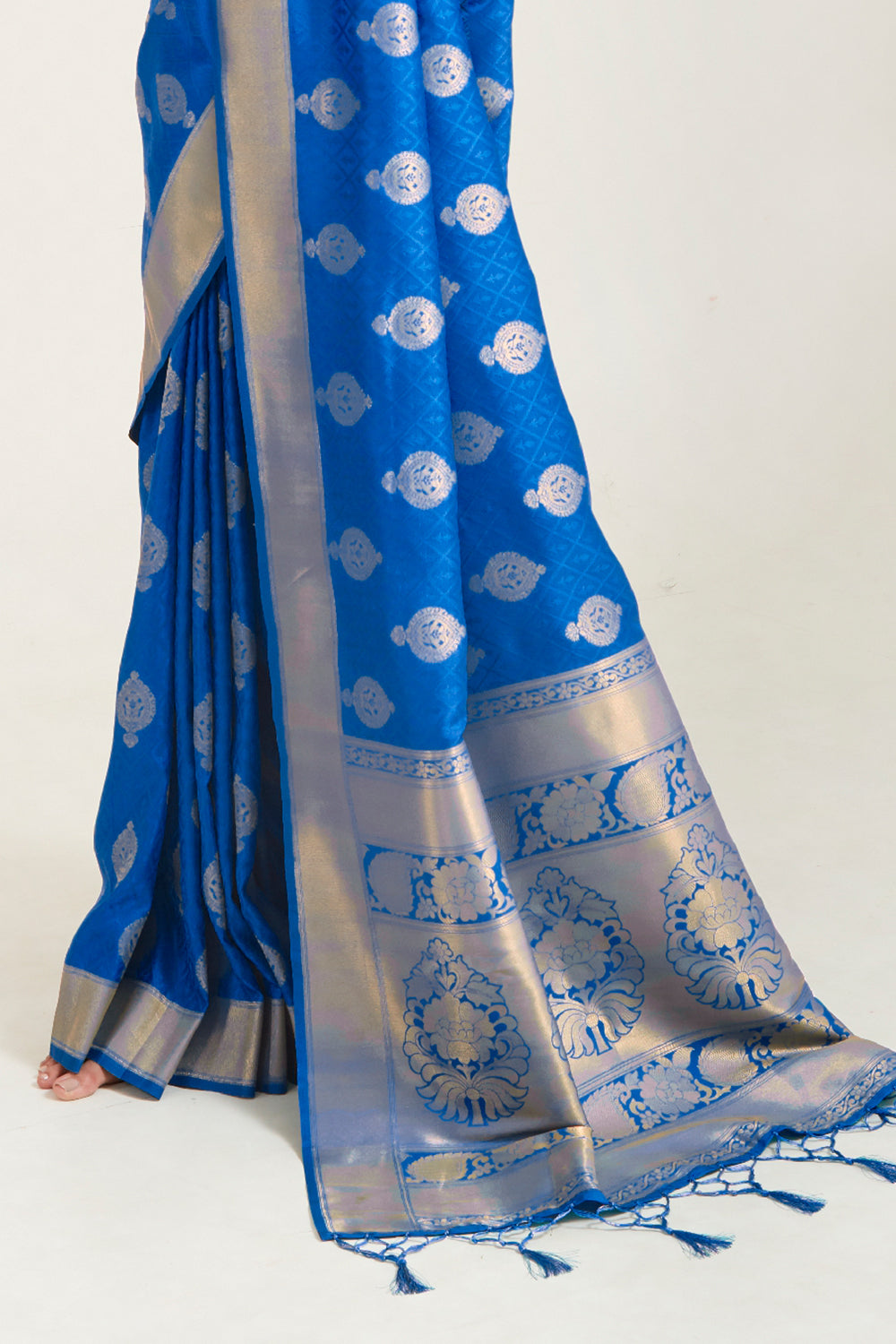 oxford blue zari banarasi saree 2