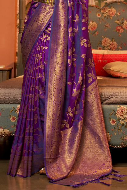 berry purple kanjivaram saree 2