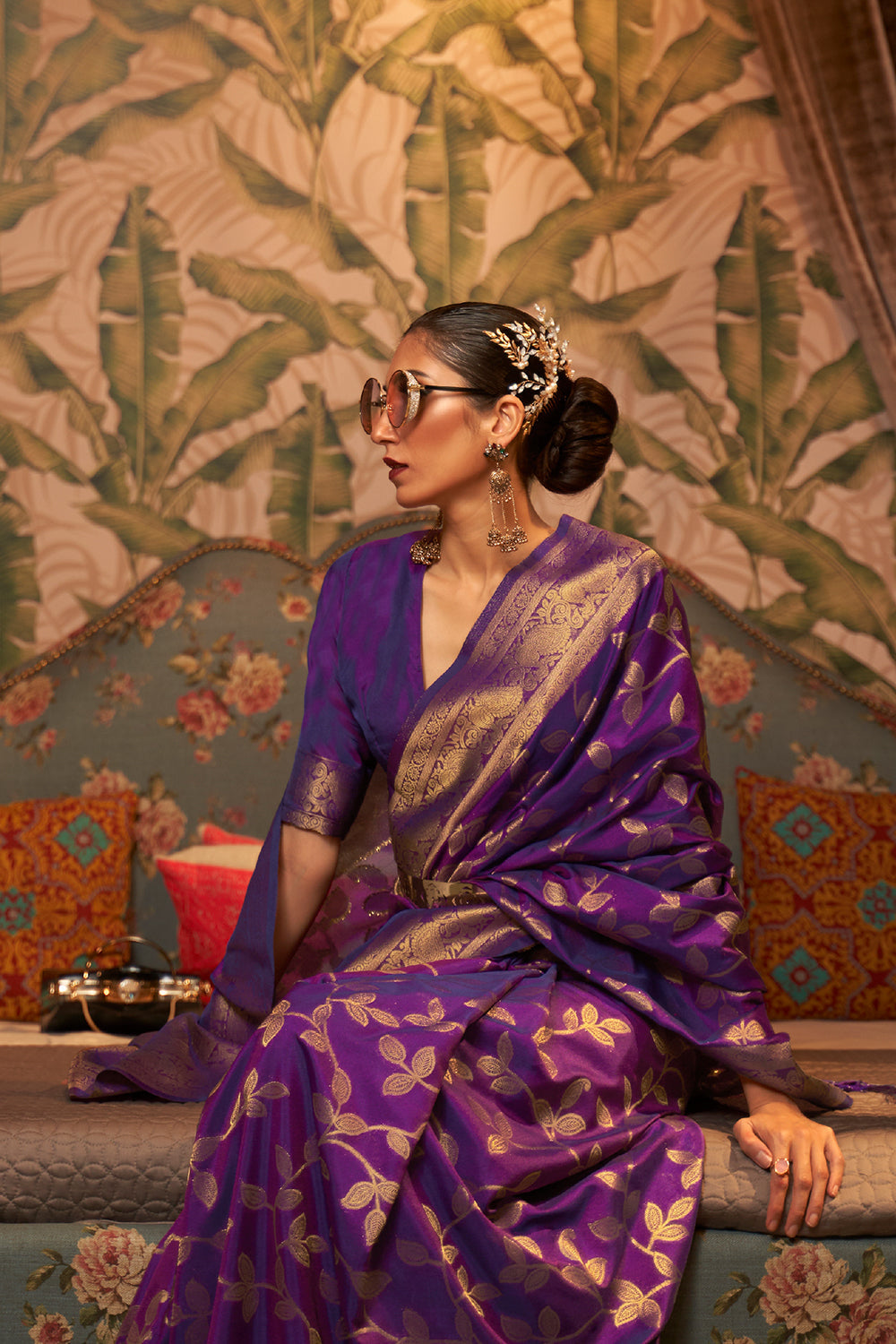 berry purple kanjivaram saree 4