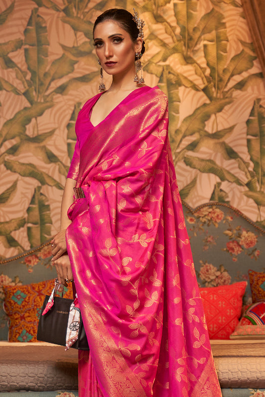 magenta pink kanjivaram saree 3 1