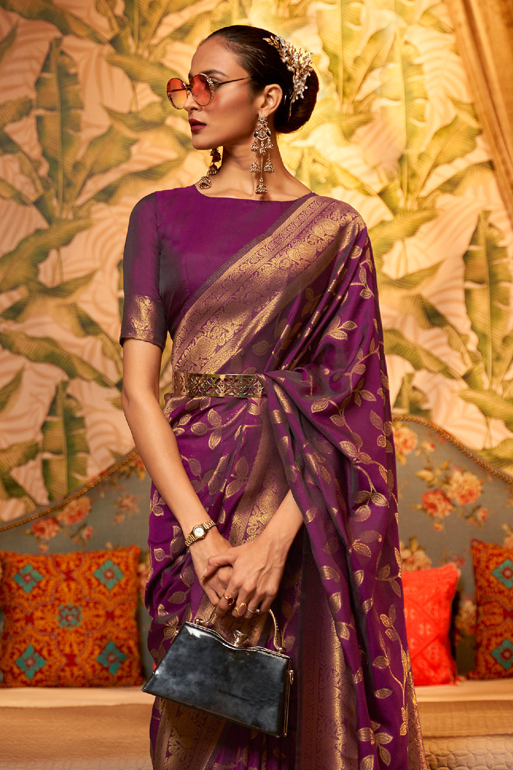 mulberry purple kanjivaram saree 3 1