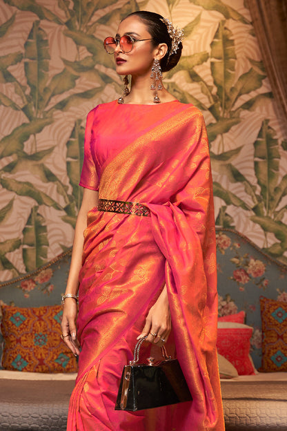 punch pink kanjivaram saree 2 2