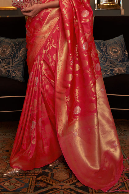 carmine red kanjivaram saree 2