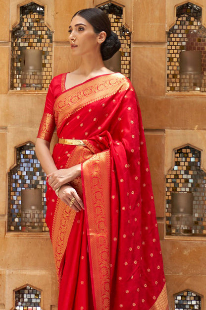 crimson red kanjivaram saree 2 2