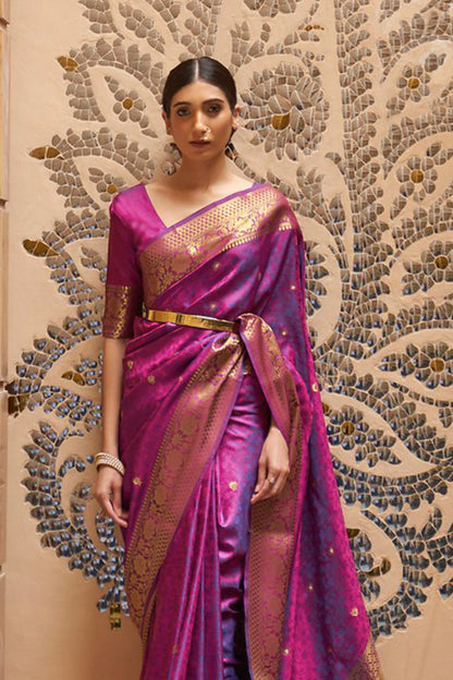 boysenberry purple kanjivaram saree 1 2