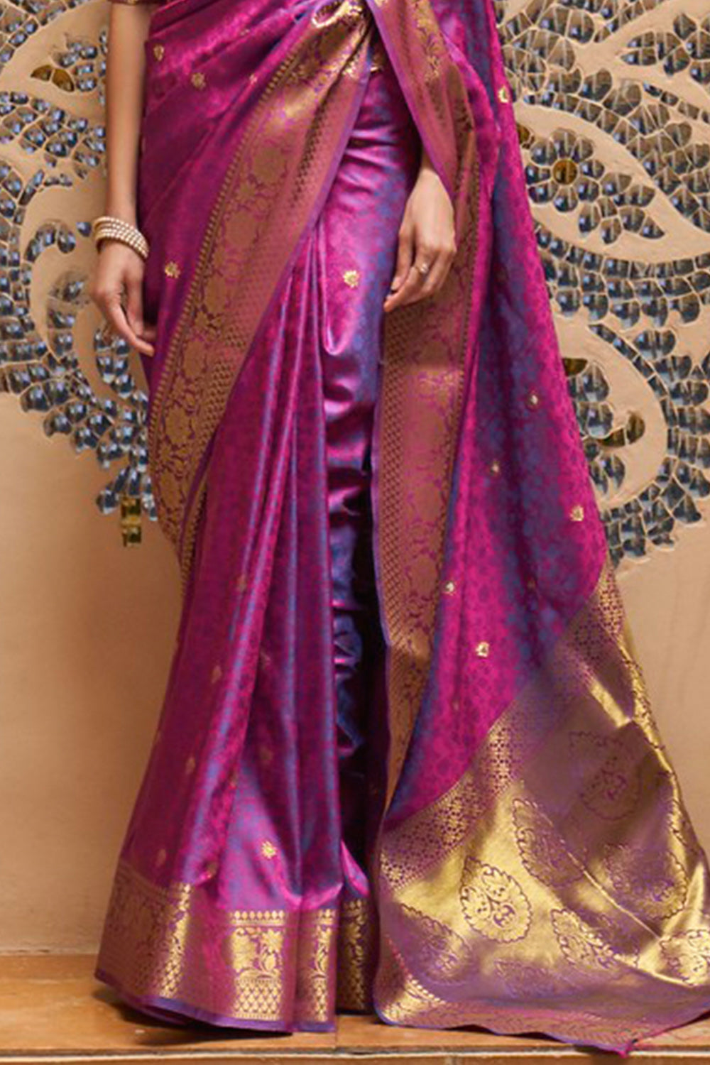 boysenberry purple kanjivaram saree 1 4