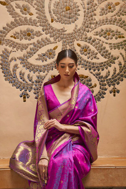 boysenberry purple kanjivaram saree 1 1