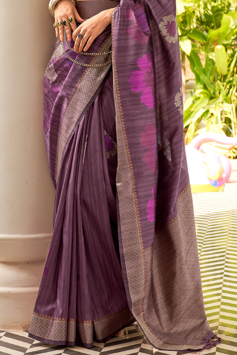 iris purple silk saree 2