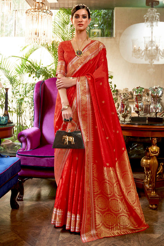 candy red kanjivaram saree 3