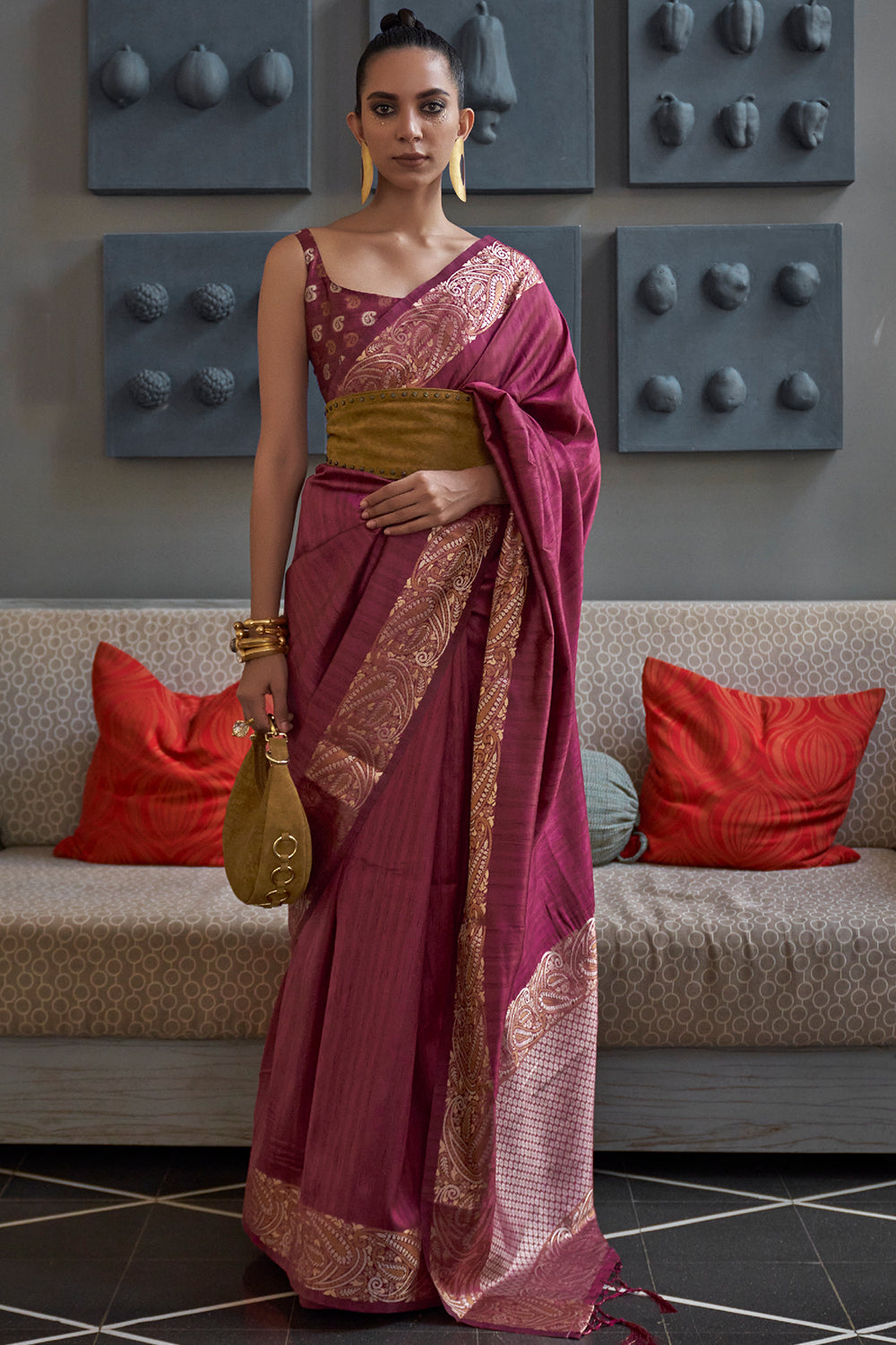 mauve purple silk saree 3