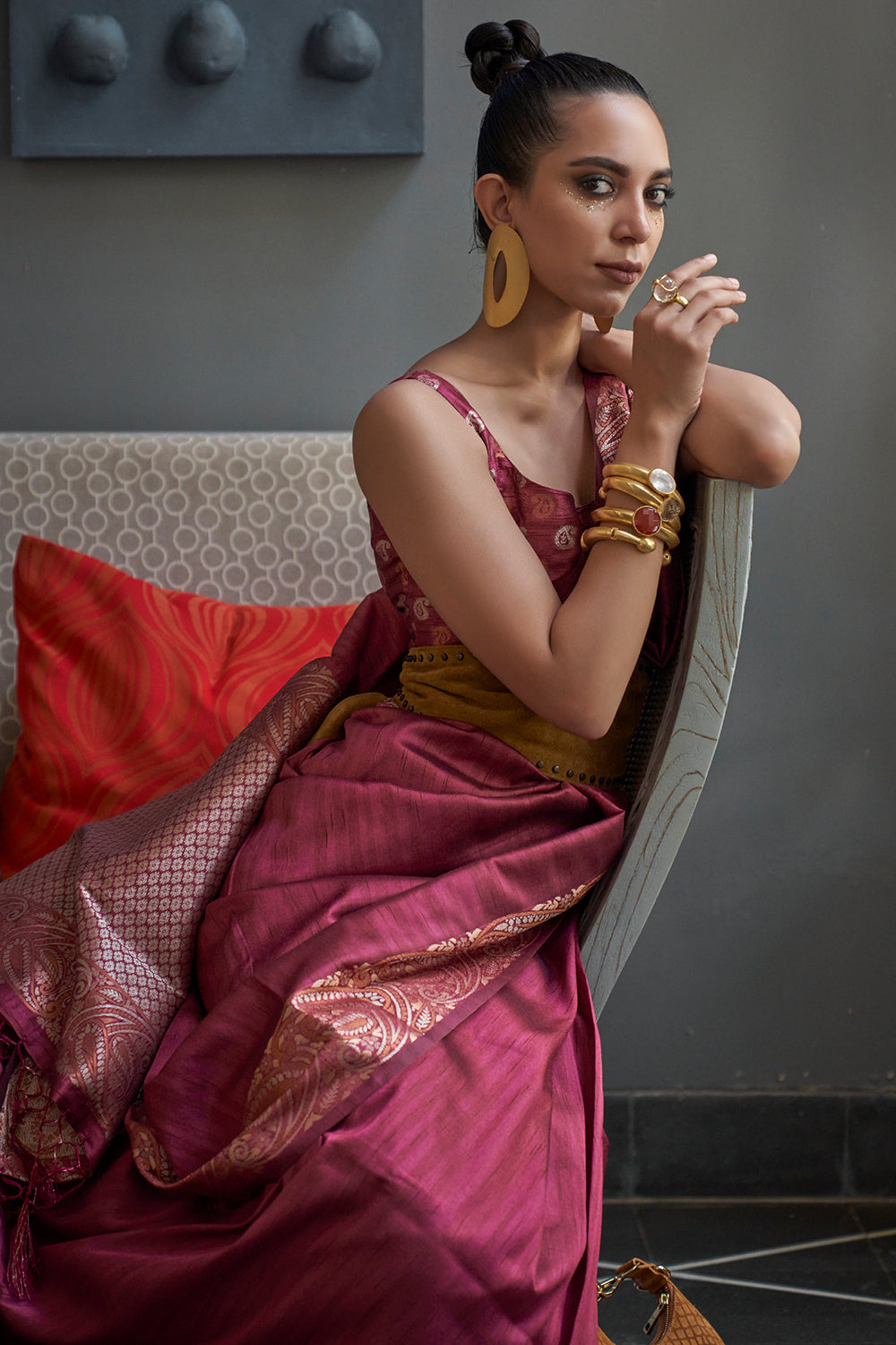 mauve purple silk saree 4