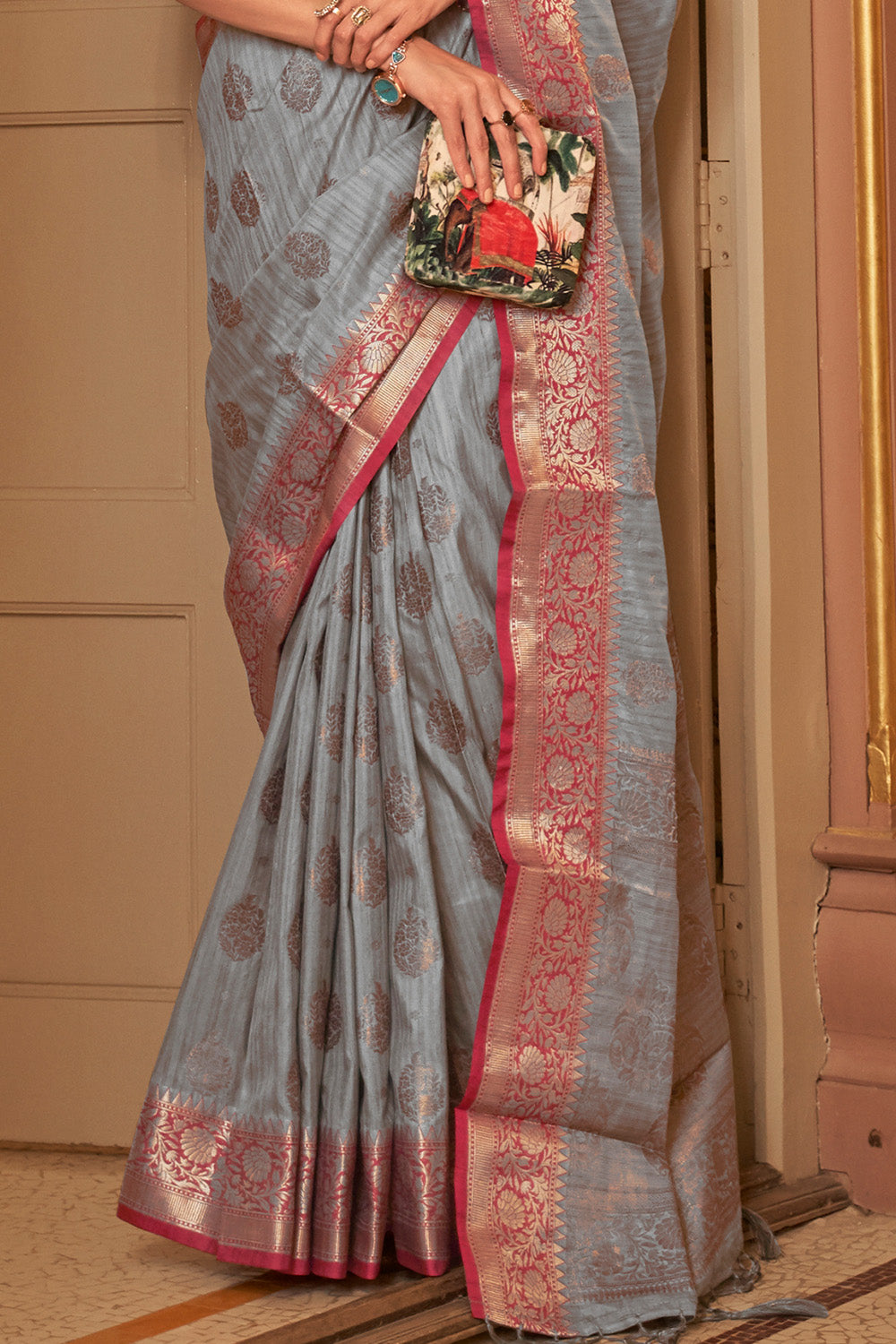 ash grey cotton saree 2