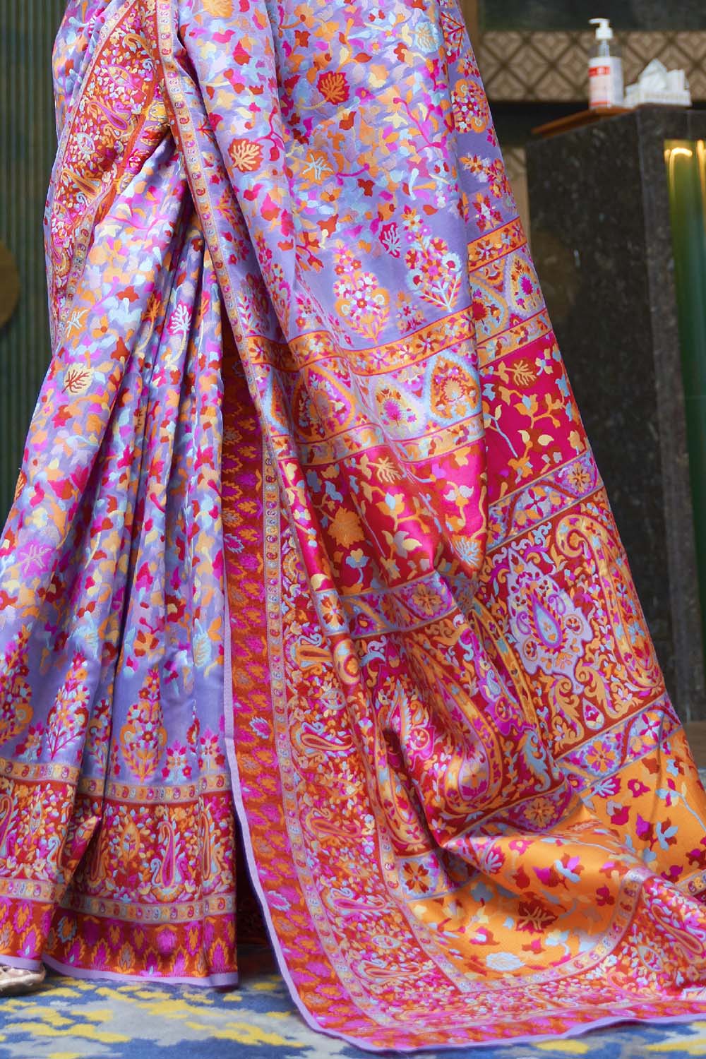 ube purple banarasi patola saree 2