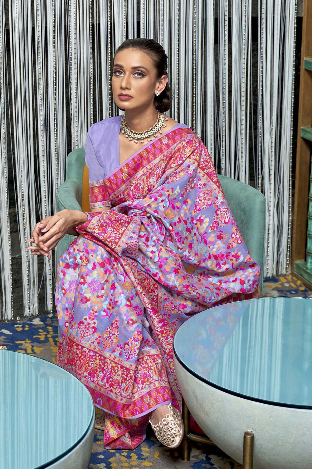 ube purple banarasi patola saree 4