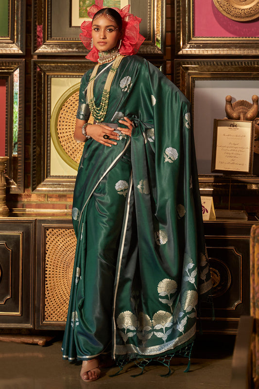 castleton green satin saree 1 2