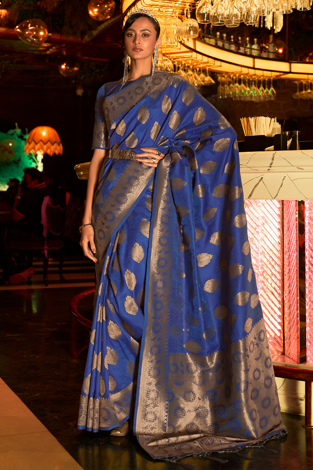 oxford blue kanjivaram saree 3