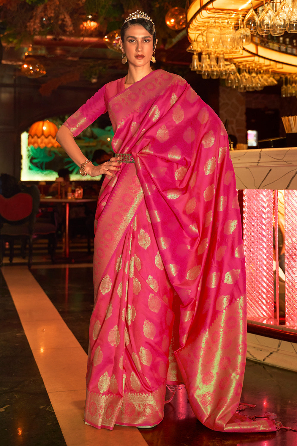 fandango pink kanjivaram saree 3