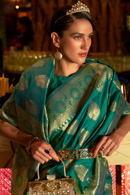 jade green kanjivaram saree 4