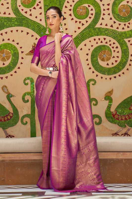 boysenberry violet kanjivaram saree 3