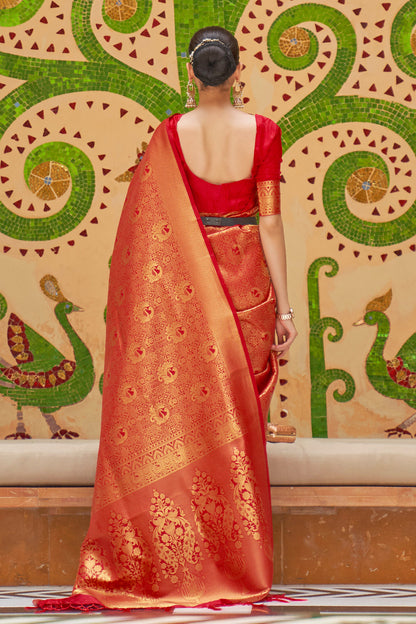 crimson red kanjivaram saree 4 2