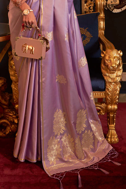 lavender purple banarasi saree 2