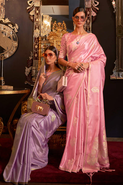 lavender purple banarasi saree 5