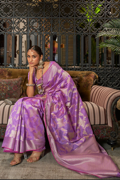 lavender purple kanjivaram saree 2 2