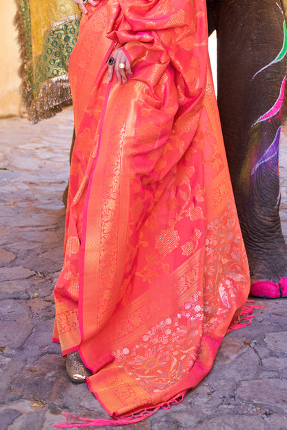 punch pink kanjivaram saree 1 4