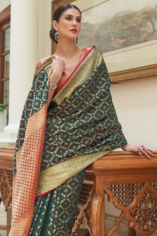 sacramento green patola saree 1