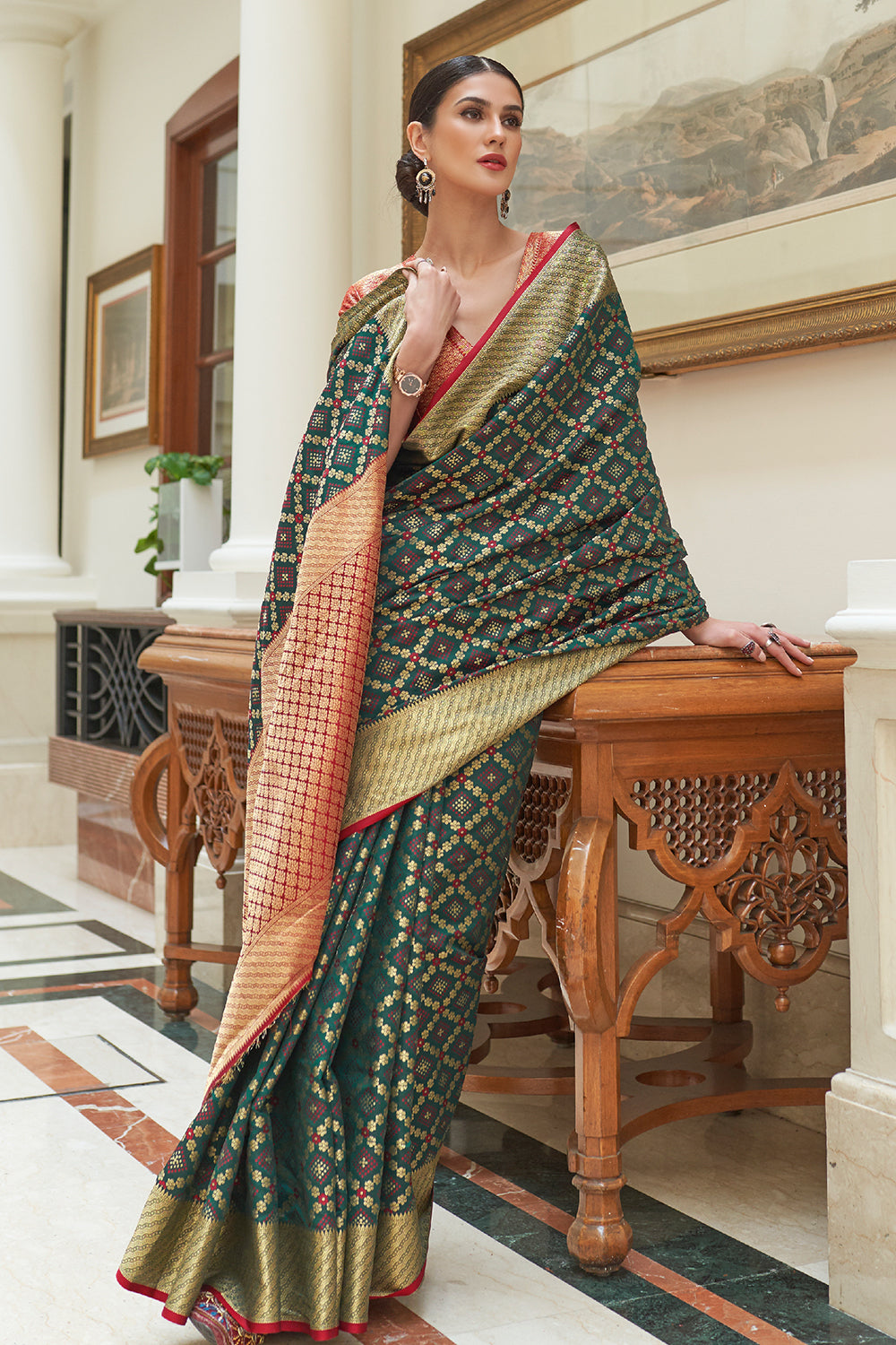 sacramento green patola saree 3