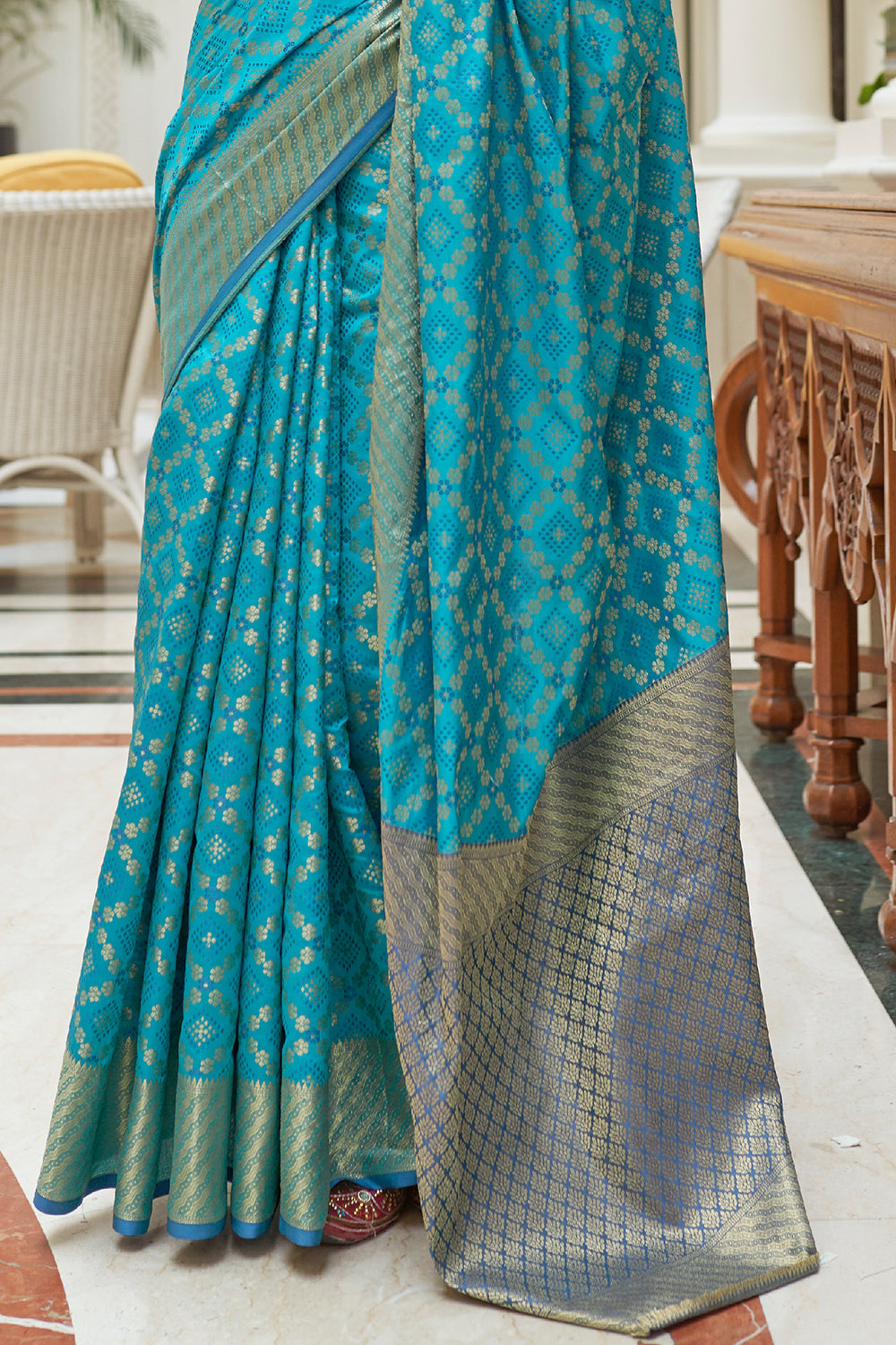 azure blue patola saree 2