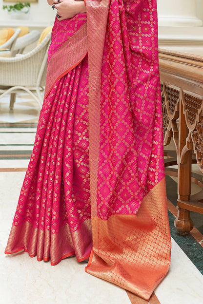 magenta pink patola saree 1 4