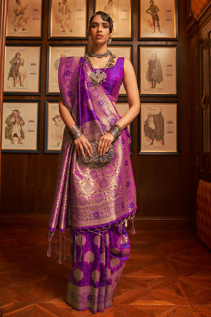 violet kanjivaram saree 3