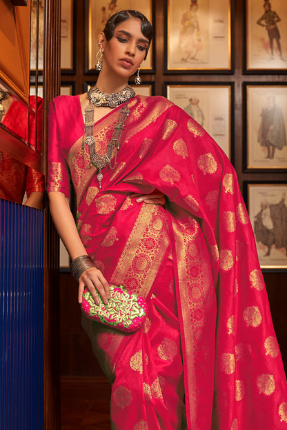 hot pink kanjivaram saree 2 2