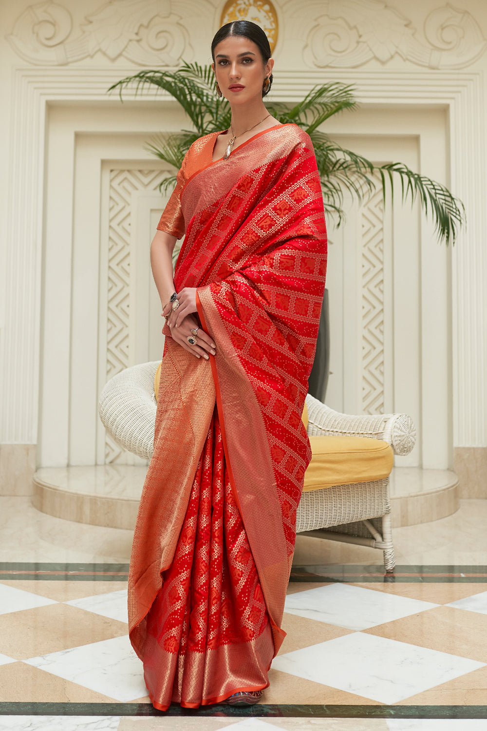 crimson red patola saree 3