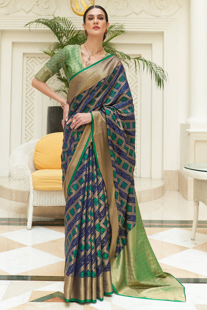 space blue patola saree 2 3