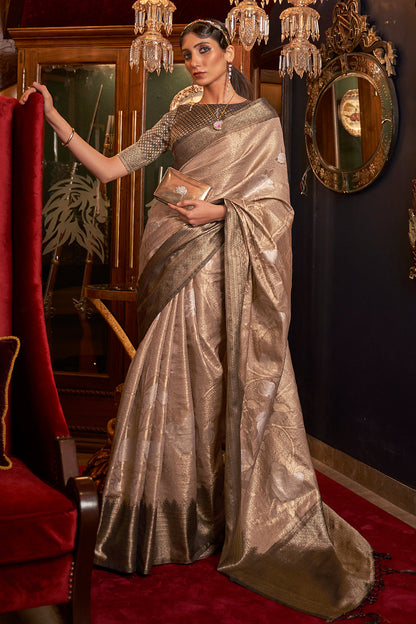 tortilla brown silk saree 1 2