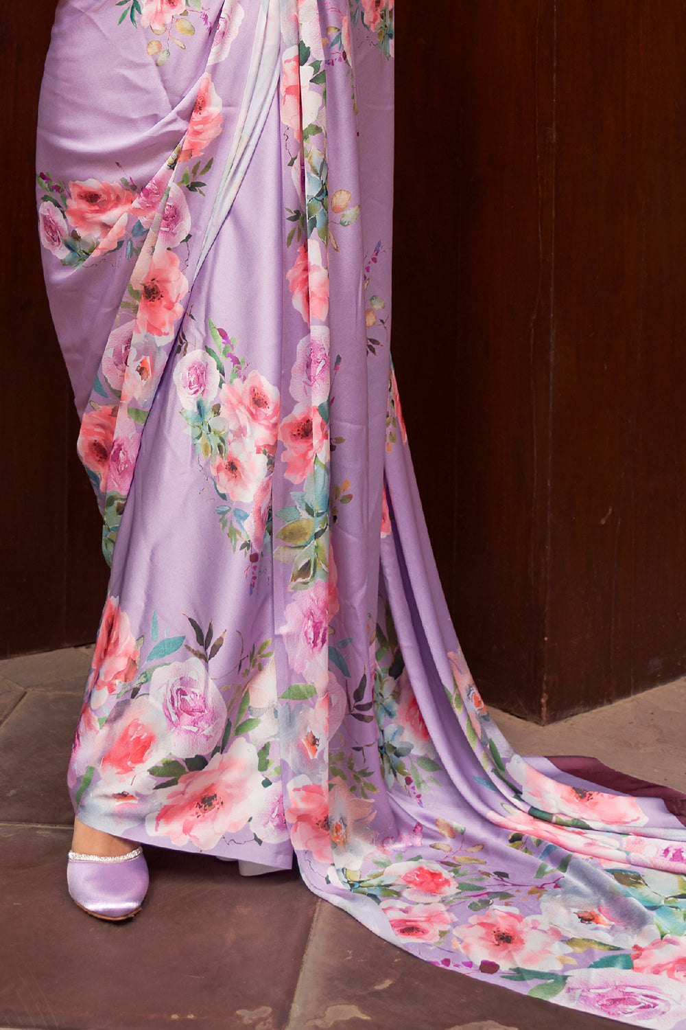 lavender purple digital print saree 2