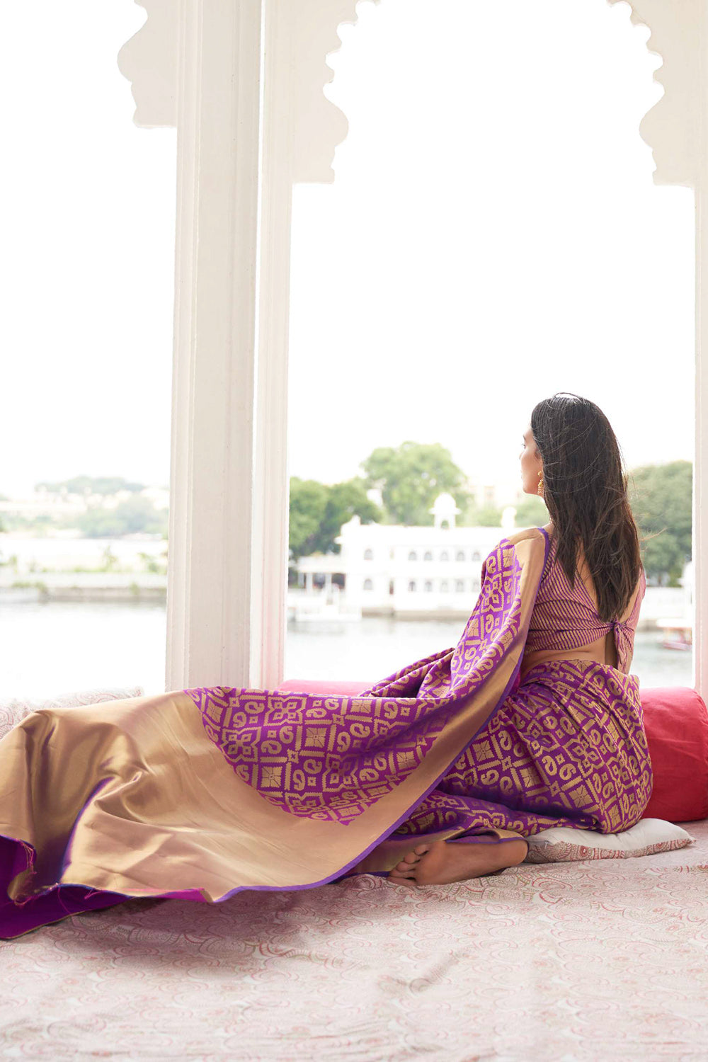 lilac purple kanjivaram saree 1 3