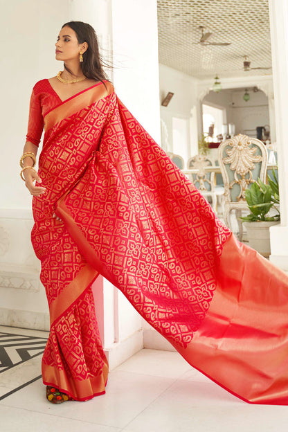 crimson red kanjivaram saree 3 3