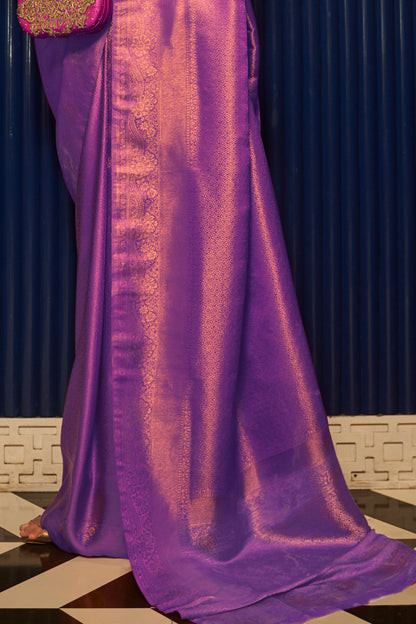 lilac purple kanjivaram saree 2 4