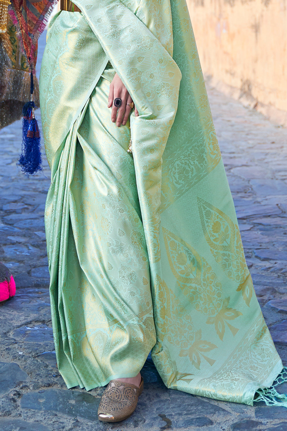 mint green kanjivaram saree 2