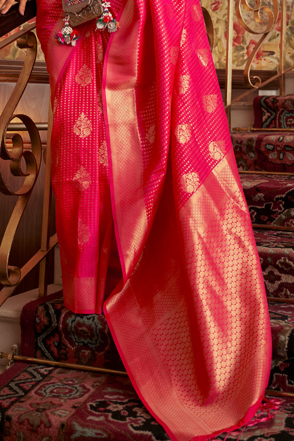 rose red kanjivaram saree 2