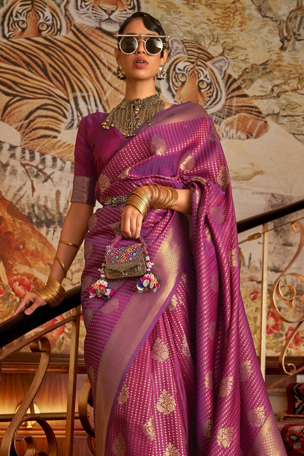 eminence purple kanjivaram saree 1